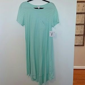 Stunning aquamarine Lularoe Carly, M NWT